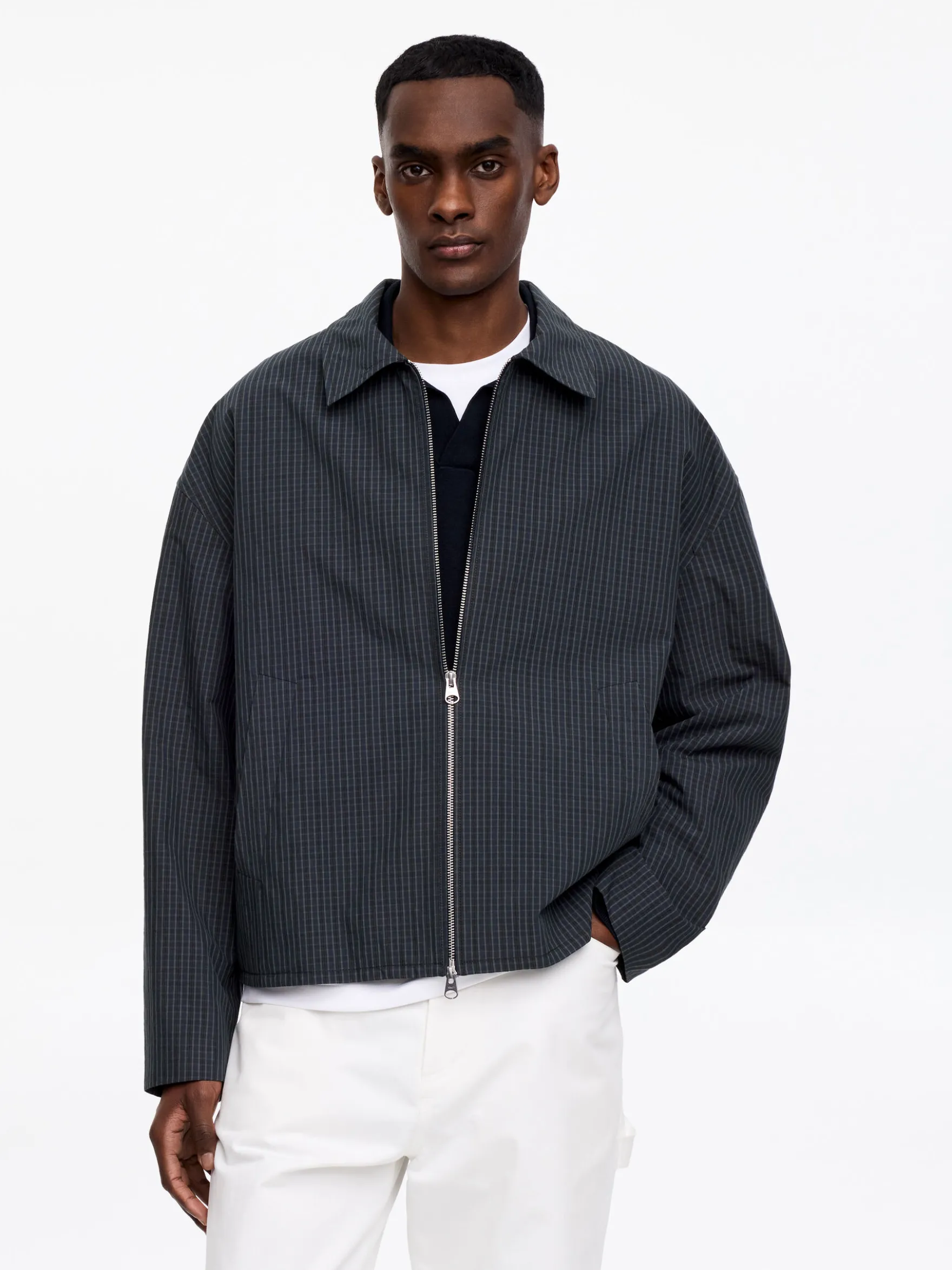 Reißverschlussjacke aus Baumwollmischung