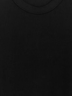 Schmales, geripptes Shirt mit 3/4-Ärmeln