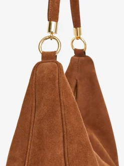 Schultertasche aus Spaltvelours