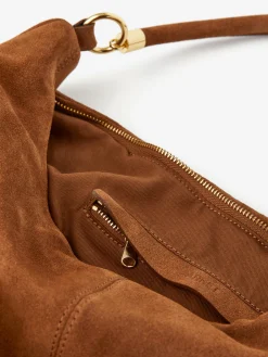 Schultertasche aus Spaltvelours