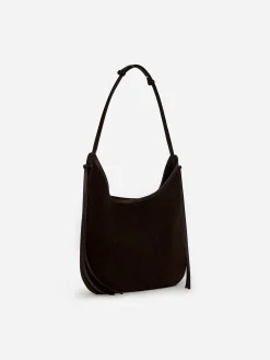 Schultertasche aus Spaltvelours
