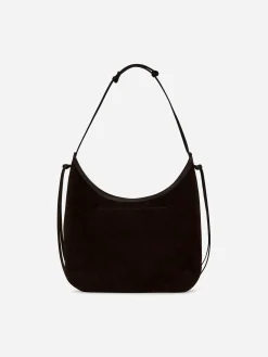Schultertasche aus Spaltvelours