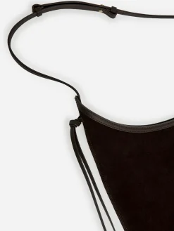 Schultertasche aus Spaltvelours