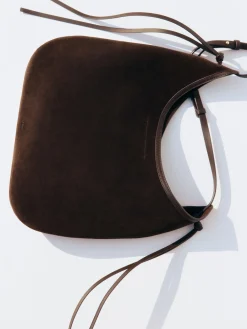 Schultertasche aus Spaltvelours