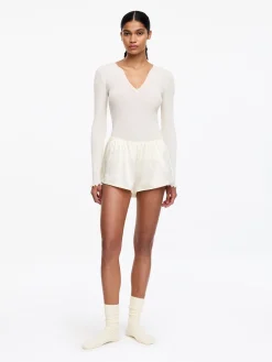 Shorts aus Stretch-Seide