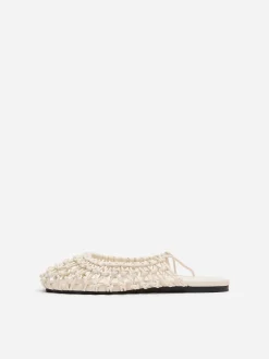Slingpumps aus gewebtem Leder