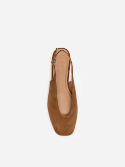 Slingpumps aus Veloursleder