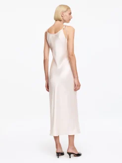 Slipkleid aus Satin mit Crinkle-Effekt