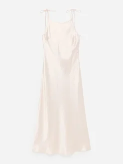 Slipkleid aus Satin mit Crinkle-Effekt