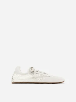 Sneaker aus Spaltvelours und Mesh