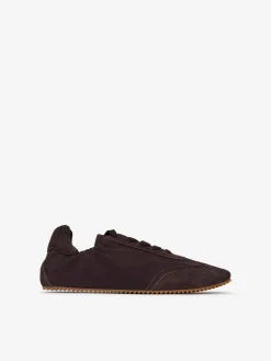 Sneaker aus Spaltvelours und Nylon