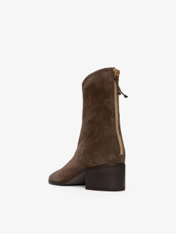 Stiefelette aus Spaltvelours