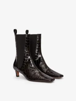 Stiefeletten mit eckiger Zehenpartie