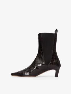 Stiefeletten mit eckiger Zehenpartie