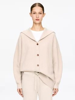 Strickjacke aus Kaschmir und Wolle mit Kapuze
