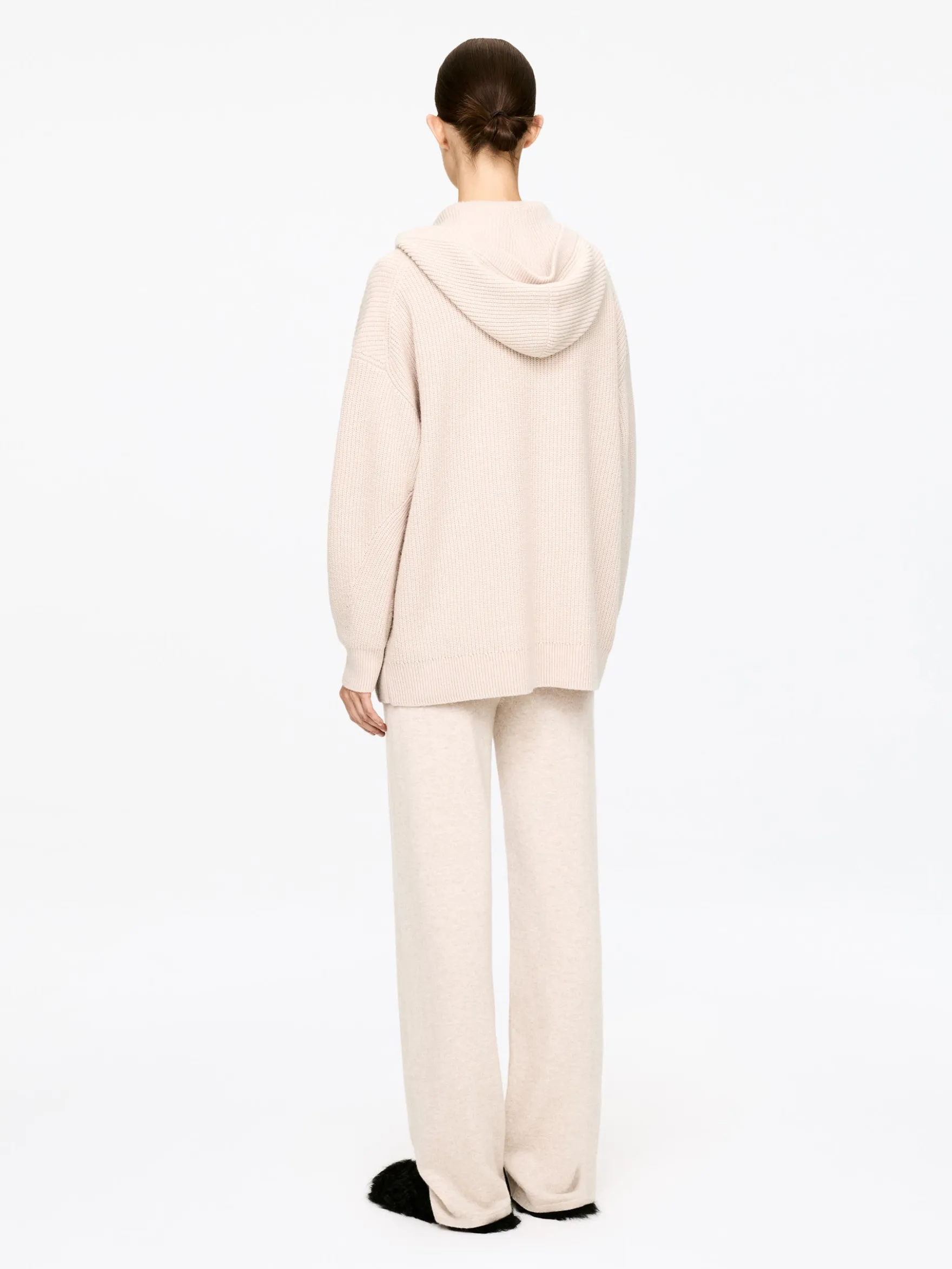 Strickjacke aus Kaschmir und Wolle mit Kapuze