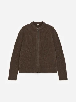 Strickjacke aus Wolle mit Reißverschluss