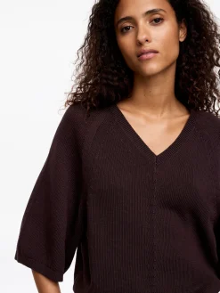 Strickoberteil mit V-Ausschnitt