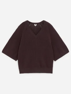 Strickoberteil mit V-Ausschnitt