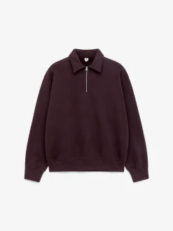 Sweatshirt aus Baumwolle mit kurzem Reißverschluss