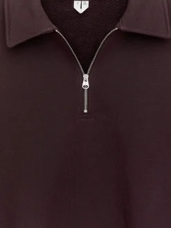 Sweatshirt aus Baumwolle mit kurzem Reißverschluss