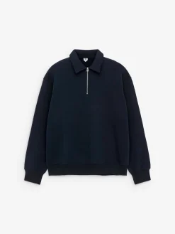 Sweatshirt aus Baumwolle mit kurzem Reißverschluss