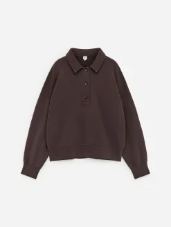 Sweatshirt aus French Terry mit Polokragen