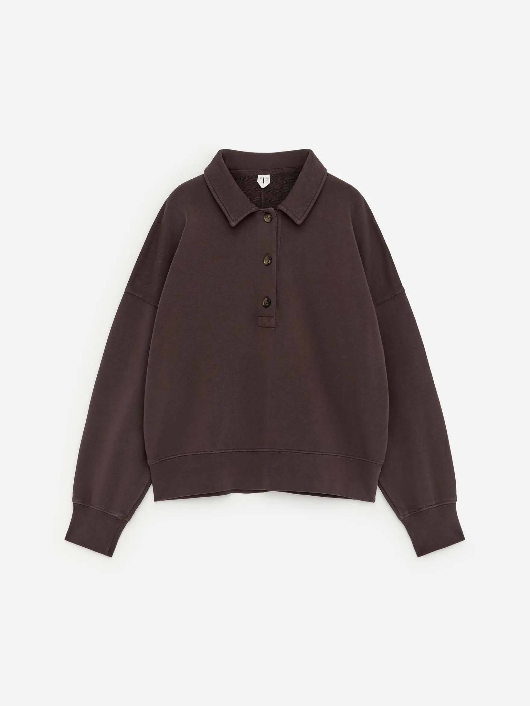Sweatshirt aus French Terry mit Polokragen