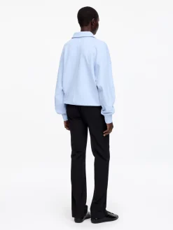 Sweatshirt aus French Terry mit Polokragen