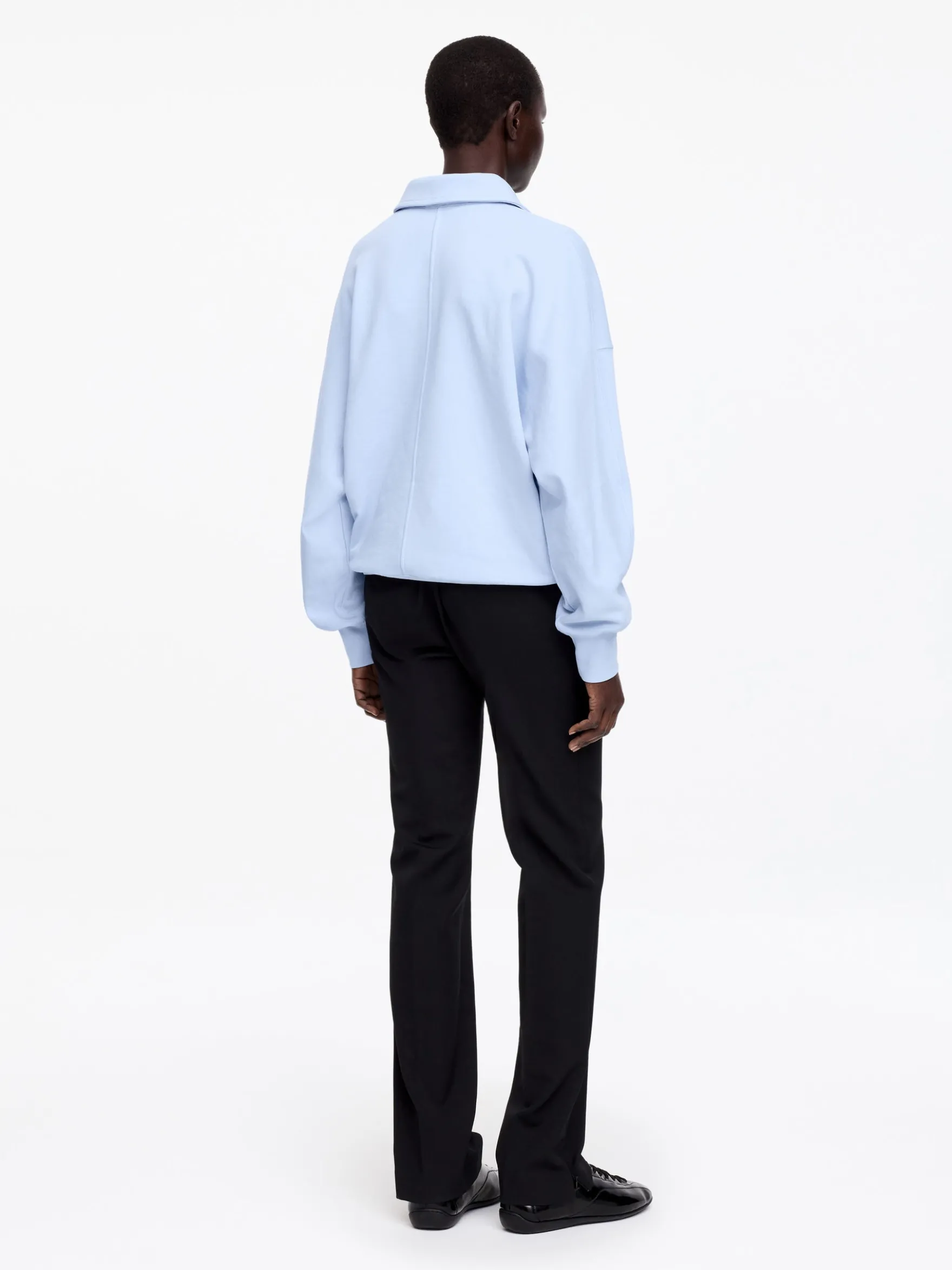 Sweatshirt aus French Terry mit Polokragen