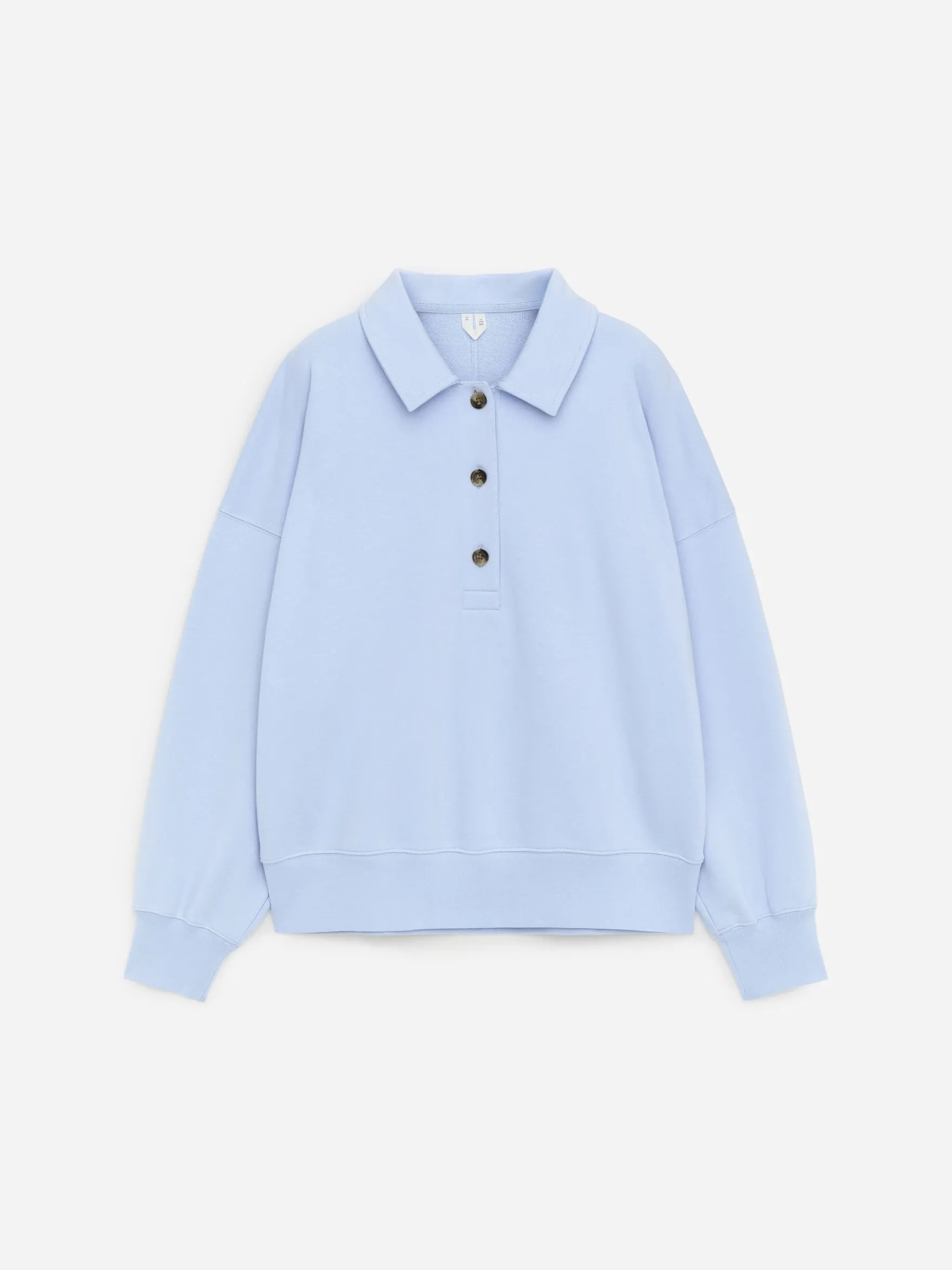 Sweatshirt aus French Terry mit Polokragen