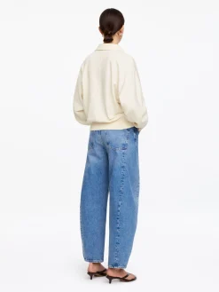 Sweatshirt aus French Terry mit Polokragen