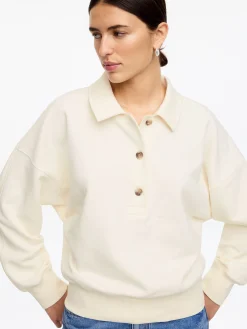 Sweatshirt aus French Terry mit Polokragen