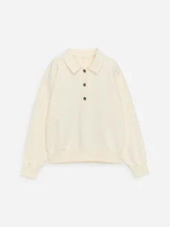 Sweatshirt aus French Terry mit Polokragen