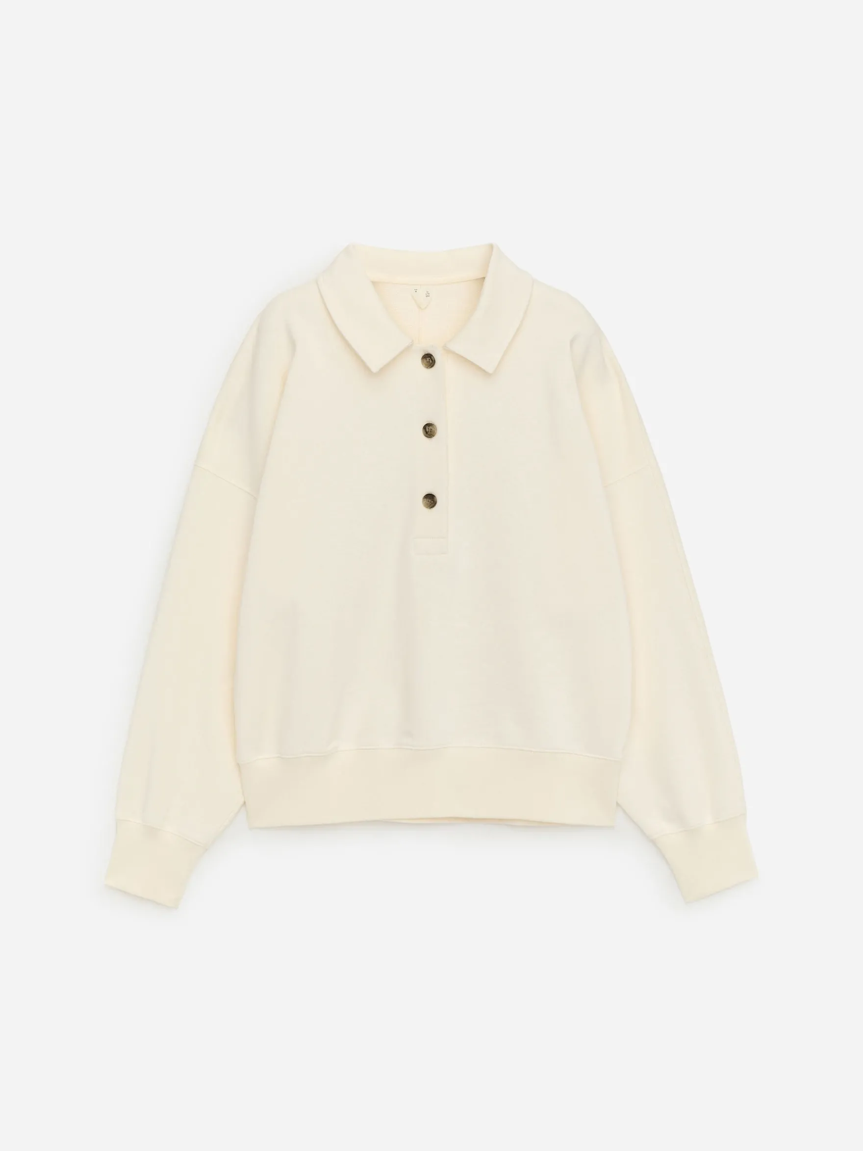 Sweatshirt aus French Terry mit Polokragen