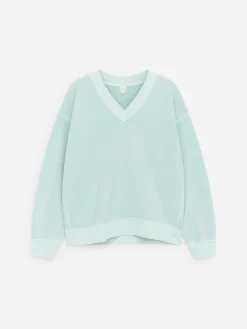 Sweatshirt mit V-Ausschnitt