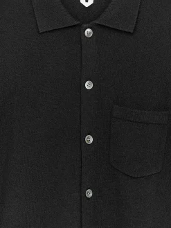 Texturierte Strickjacke aus Baumwolle und Wolle