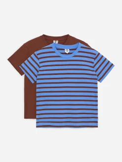 T-Shirt mit Rundhalsausschnitt, 2er-Pack