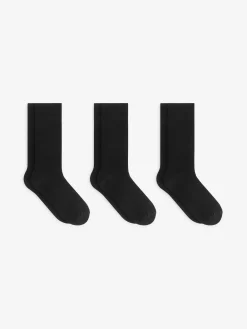 Unifarbene Socken im 3er-Pack