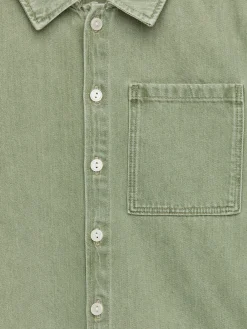 Verwaschenes Overshirt aus Denim