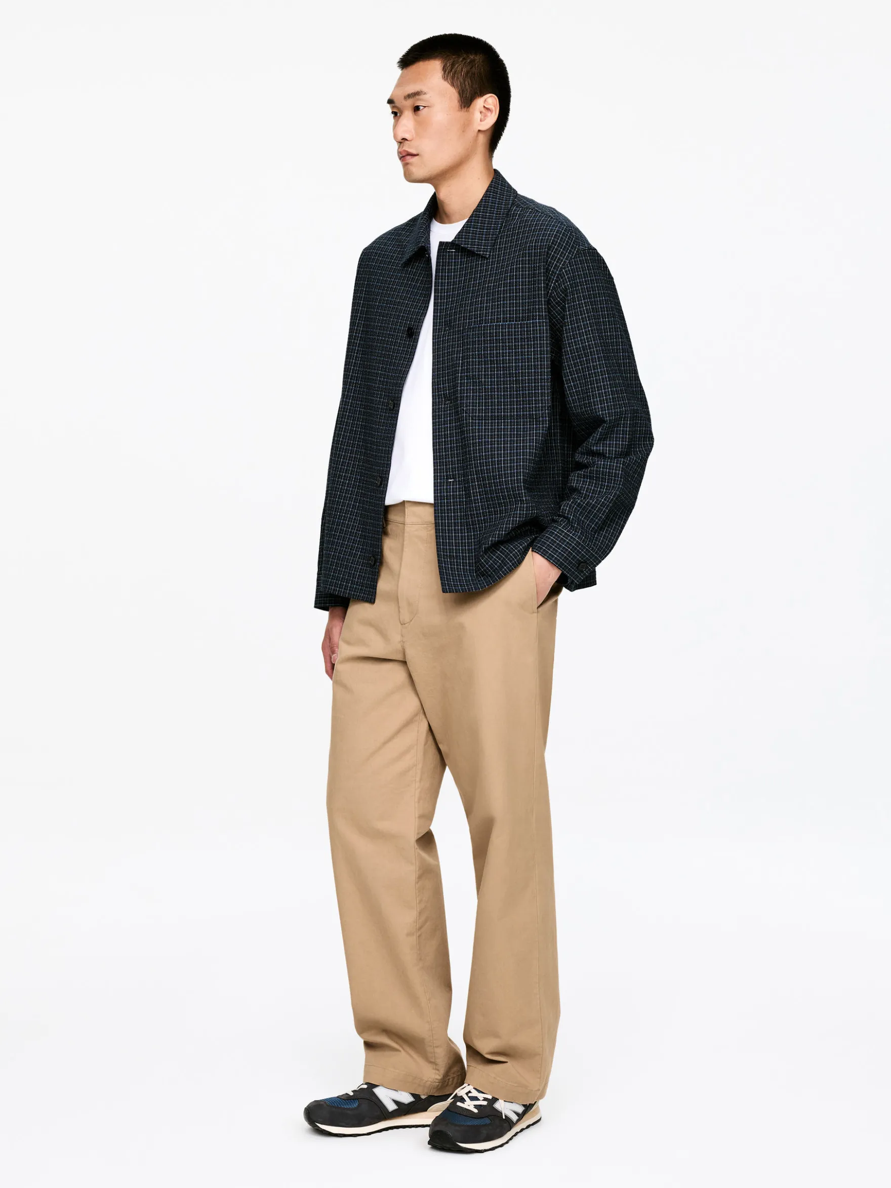 Weite Chinohose aus Baumwolle