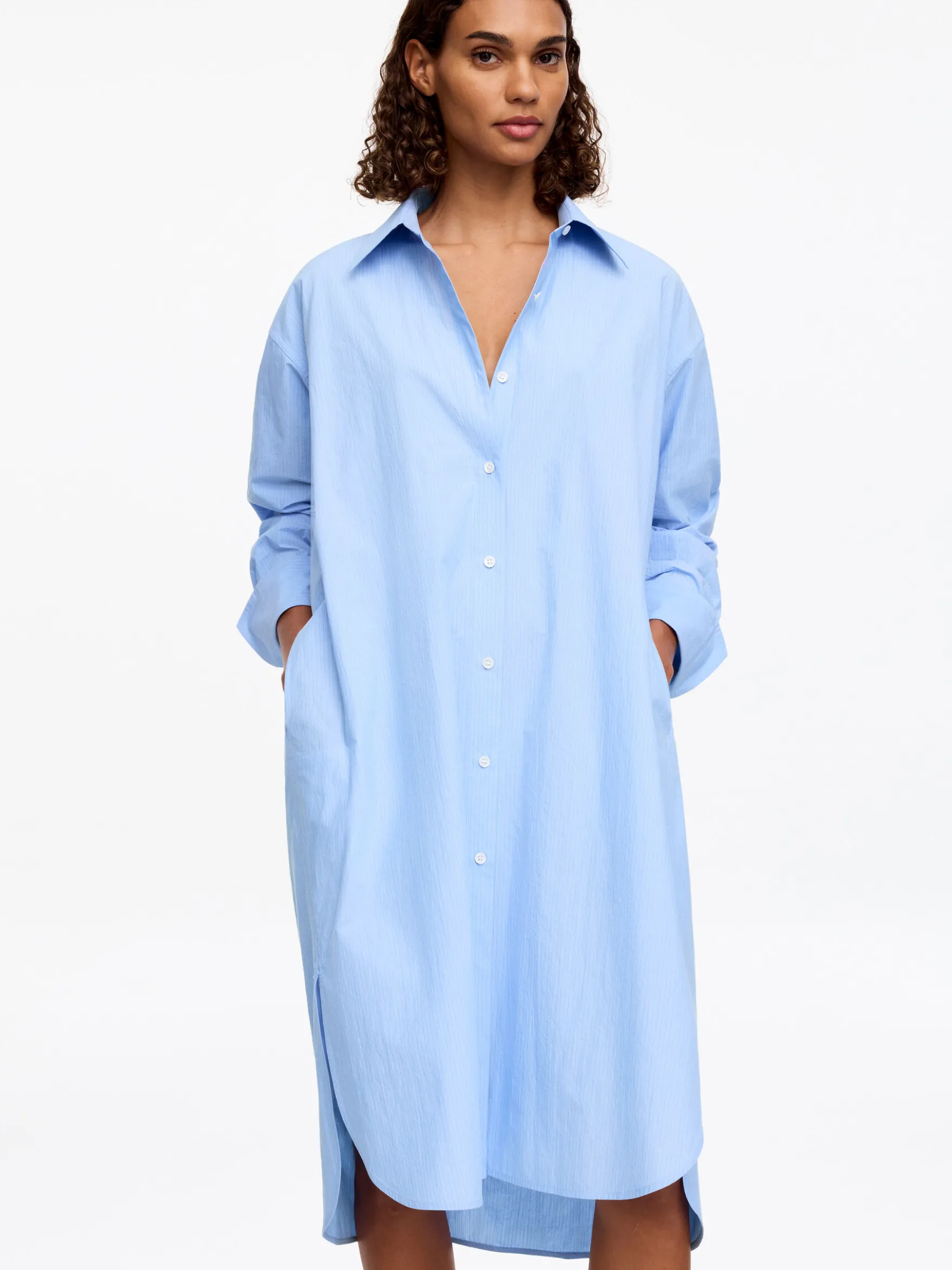 Weites Hemdkleid aus Baumwolle