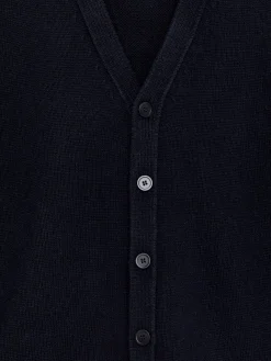 Wollstrickjacke mit V-Ausschnitt