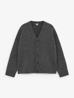 Wollstrickjacke mit V-Ausschnitt