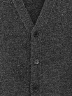 Wollstrickjacke mit V-Ausschnitt